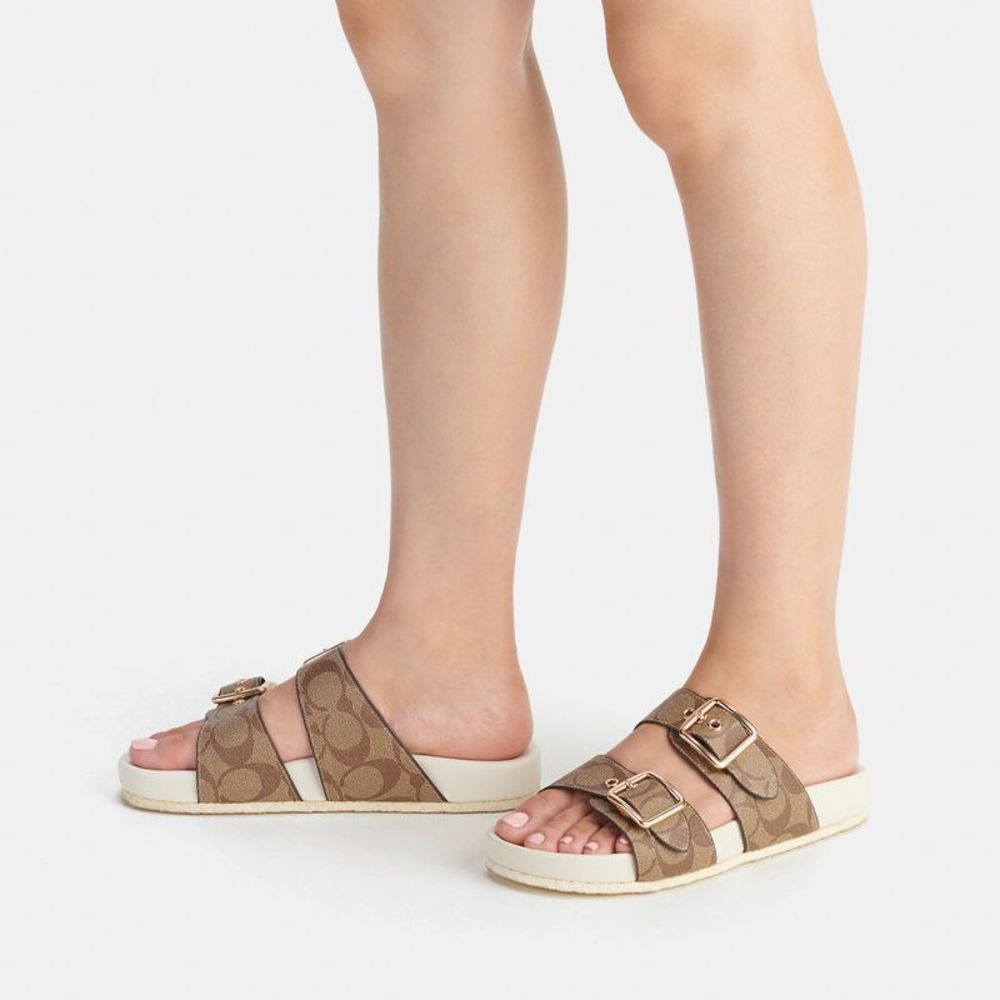 NWT Coach Outlet Allanah Sandal In Signature Canvas - Picture 5 of 6